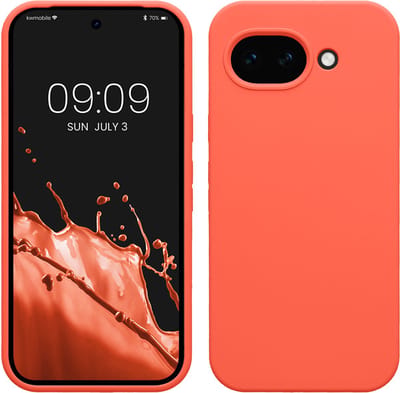 kwmobile telefoonhoesje geschikt voor Google Pixel 10a - Hoesje met siliconen coating - Smartphone case in levendig koraal