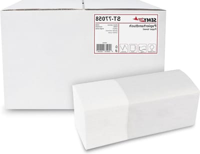 Papieren handdoeken 2-laags ZZ-vouw 25 x 23 cm 4000 vellen 1 stuk - extra absorberend - wit
