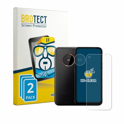 BROTECT - Screenprotector voor Gigaset GX6 Pro (Voor+Camera) - Folie Beschermfolie transparant 2 Stuks