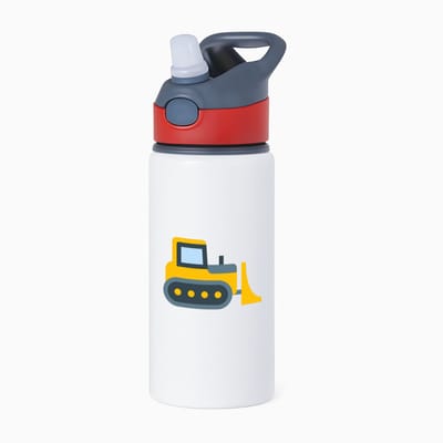 Hacebo® - Shovel waterfles met rietje rood - Auto - Bouwmeester - Werken in de bouw - bouwer - bouwvakarbeider - klusjesman - water fles - 650ML
