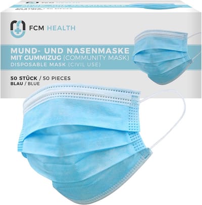 Pack van 50 Mondneusmaskers 3-Laags Wegwerp