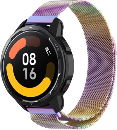 Strap-it Smartwatch bandje Milanese - geschikt voor Xiaomi Mi Watch / Watch S1 / Watch S1 Pro / Watch 2 Pro / S1 Active / Amazfit Pace / Amazfit Stratos 2 / 2s / 3 - regenboog