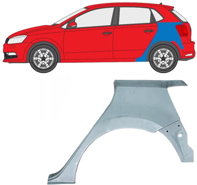 Reparatiepaneel achterspatbord voor Volkswagen Polo 2009-2017 / Links