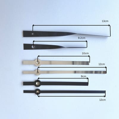 NeXtime DIY – Klokonderdelen – Set M – Metaal – Zwart – Stil Uurwerk + Wijzers