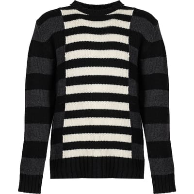 Trui Les Hommes LLK113-654U | Wool Stripes Round Neck Jumper