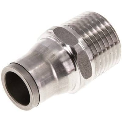 12mm x 1/2'' NPT RVS Insteekfitting Buitendraad FKM