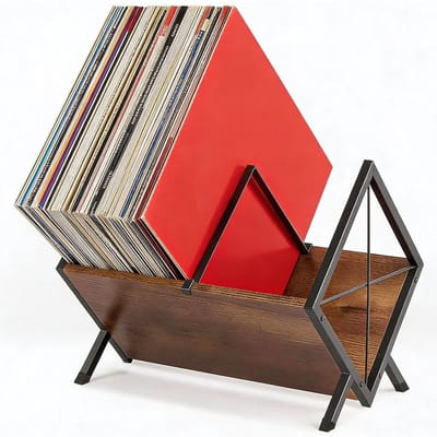 LP Houder Stijlvolle Display Voor Vinyl Collectie – Vinyl Opbergsysteem Overzichtelijk en Ruimtebesparend – Platenrek Stevige Standaard Voor Albums | Platenhouder en LP Rek Modern Design Voor Interieur