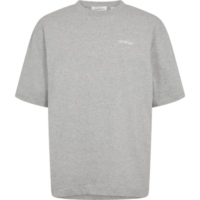 Off White Heren Kettingprint T-Shirt (Lichtgrijs)
