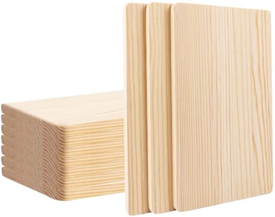 Dailygoods- Ontbijtplankje Set van 10 - Houten Plank - 24 x 14 x 1 cm - Omkeerbare Snijplank - Geschikt voor Brood/Vlees/Groenten - Hoog Snijweerstand