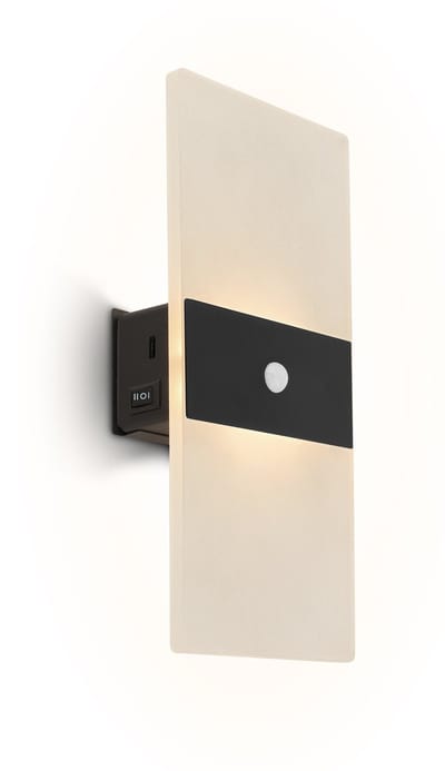 BRILONER Aura – Wandlamp Oplaadbaar met Sensor – zonder stroom & boren – warm wit licht – zwart – zelfklevend – 22 cm