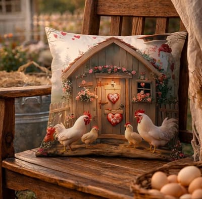 Countryside Chickens Collection Kussenhoes - 45x45 cm