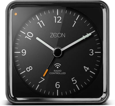 Analoge Wekker - Nachtkastklok - Opstaan - Radiografisch Gestuurd - 7.5 cm - Zwart