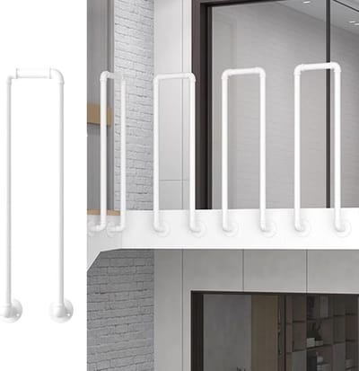 Trapleuning Ondersteuning - Verticale Spindel - Trap Decoratie - Vintage Smeedstaal - 195 cm - Wit