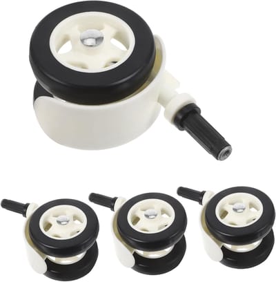 Kinderwagenwielen Set - Vervangende Wielen - Soepel Manoeuvreren - Stille Draaibare Functie - 4 Stuks - Zwart