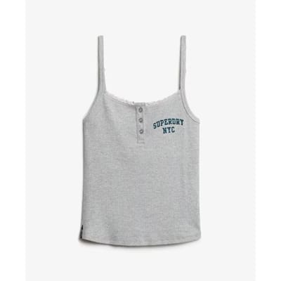 Superdry - Athletic Essentials camitop met knopen en borduursel - Dames - Vesten
