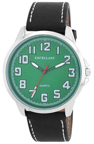 EXCELLANC herenhorloge kunstleer mineraalglas