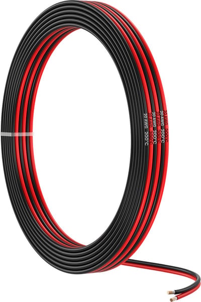 MMOBIEL 20 AWG Elektrische Draad Parallel – 20 Gauge 10m / 32.8ft – Vertinde Koperkabel – 2-Aderige Kabel – Led Strips, Audio / Luidspreker Kabel, Laagspanning Landschap Verlichting, Lampen