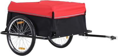Aurixi® Fietskar Bagage - Fietskar Max 40 kg Laadvermogen - Fietsaanhanger – Rood/Zwart - ‎140cm x 88cm x 60cm
