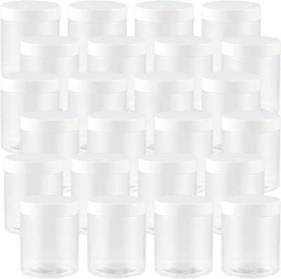 250ml/8oz Heldere Plastic Potjes met Deksel, 24 Stuks Lege Opslagpotten voor Specerijen, Knutselen en Cosmetica