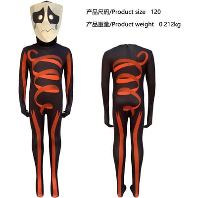 Het Geweldige Digitale Freak Circus Pomni Cosplay Kostuum Kinderen Volwassenen Caine Kinger Jumpsuit Nauwsluitende Outfit Halloween Kostuums 130-140cm black