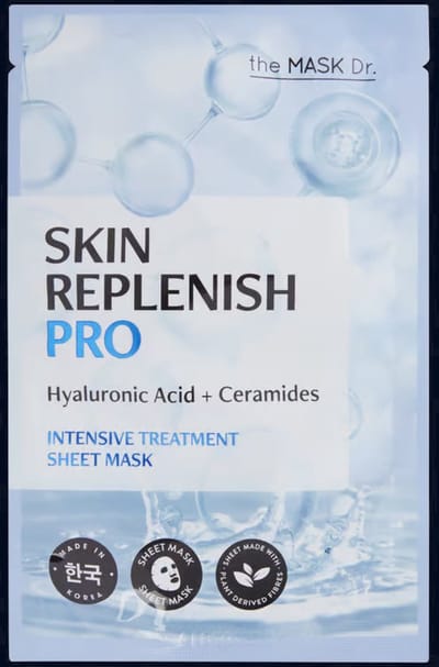 The mask dr. gezichtsmasker - intensive sheet mask - hyaluronzuur en ceramide - vegan - voor doffe huid