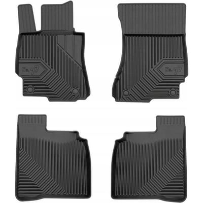 Frogum No.77 Automat / Vloermat - 3D Pasvorm - Geschikt voor Mercedes S-Klasse W221 2005-2013 (Versie LONG) - TPE Rubber - 4-delig - Hoge Rand 4cm - Zwart