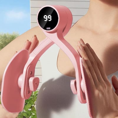 Dijbeenoefenaar - Fitness Trainer - Bekkenbodem Trainen - Smart Screen Teller - 21.5 cm - Roze