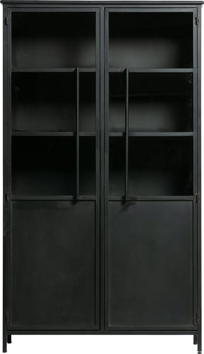 WOOOD Exhibit Vitrinekast - Metaal - Zwart - 170x99x44
