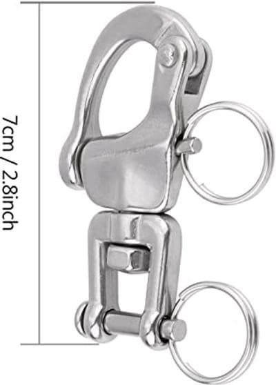 316 roestvrij staal Jaw Swivel Shackle Elegante metalen sluitingen voor zeiljacht (70 mm)