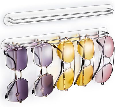 Brilhouder Muur - Brillenstandaard Organizer - Opgeruimd Huis - Zelfklevend Montagesysteem - 345 cm Lengte - Zilver