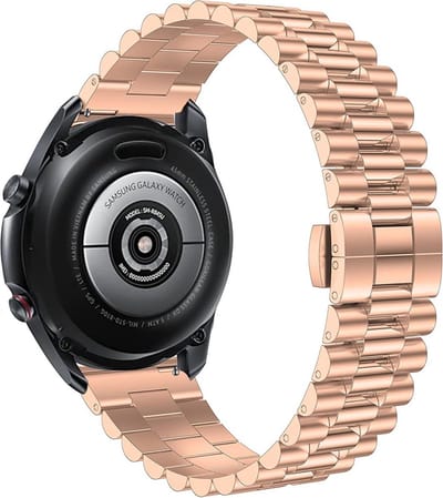 Strap-it Luxe presidential stalen band - geschikt voor Xiaomi Watch S1 (Active/Pro) / Watch 2 Pro / Watch S3 / Mi Watch / Amazfit Balance / Bip 5 - rosé goud