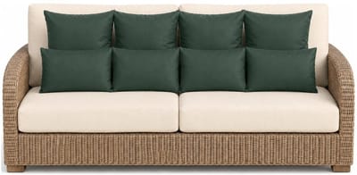 Anna Collection Bank/tuin kussens set - binnen/buiten - 8x stuks -donkergroen - In 2 formaten laag/hoog