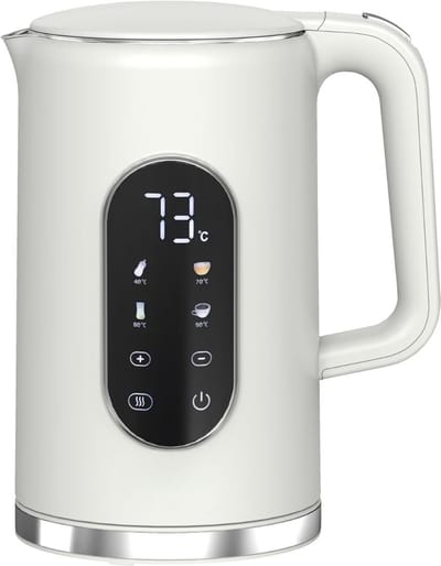 DnA® Waterkoker - Luxe RVS Waterkoker - Elektrische Waterkoker - Wit - 16cm x 12cm x 22cm