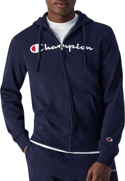 Champion Big Logo Fleece Full Zip Hoodie Heren - Maat L