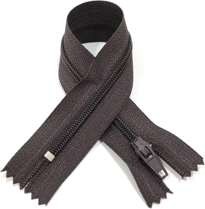 Nylon Ritssluitingen - Naairitsen Kleding - Kleding Maken - Nr 3 Gesloten - 18 cm - Donkerbruin