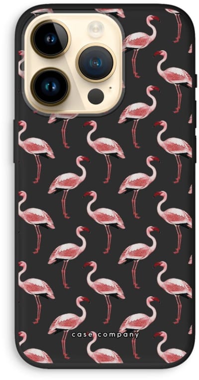 Case Company® - Hoesje geschikt voor iPhone 14 Pro hoesje - Flamingo - Biologisch Afbreekbaar Telefoonhoesje - Bescherming alle Kanten en Schermrand