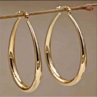2 Boucles d'oreilles élégantes en forme de goutte d'eau - Bijoux en cuivre plaqué or 18 carats, Adaptées pour femmes - Design minimaliste pour le quotidien - 8815 brown