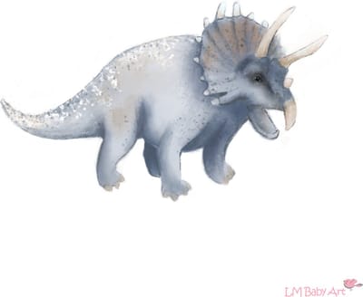 Dinosaurus muursticker Triceratops | Dino thema muurstickers | Muursticker dino | 70x44cm | Grote dino sticker