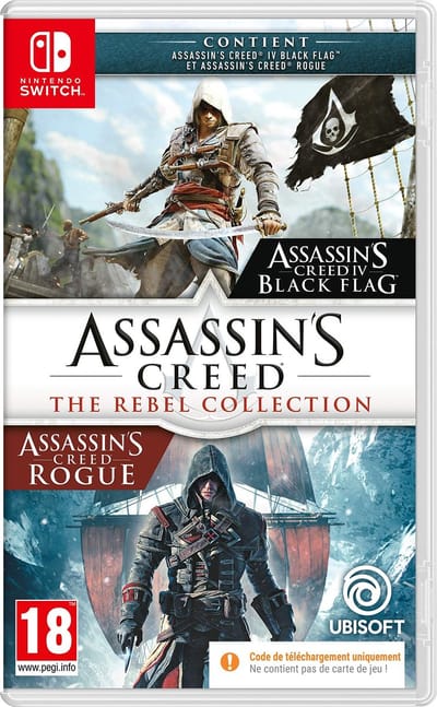 Dailygoods- Switch-game Actie-/avonturenspel - Assassin's Creed - Rebel Collection - Code in de doos - Geschikt voor Nintendo Switch - Spannende gameplay - Nintendo Switch Spel