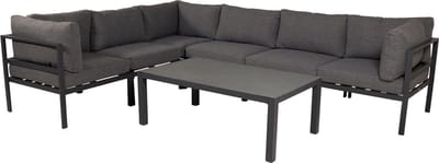 Copacabana tuin salontafel zwart glas.