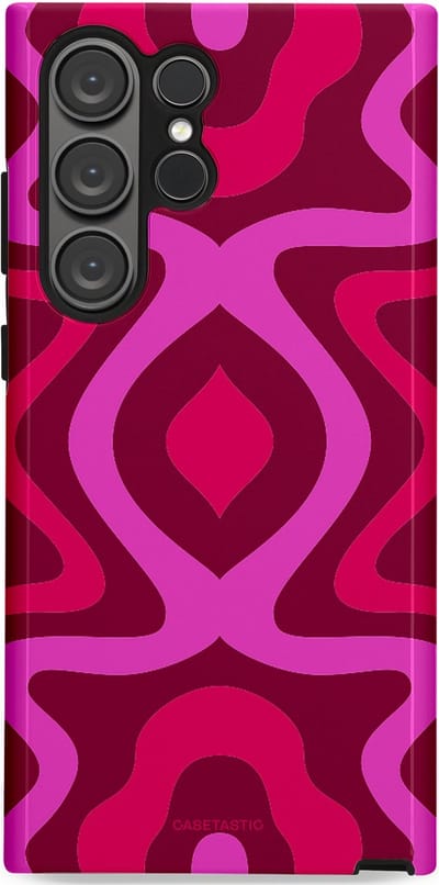 Casetastic Hoesje Geschikt voor Samsung S23 Ultra - Stijlvolle Beschermende Duo-layer Case - Retro golf