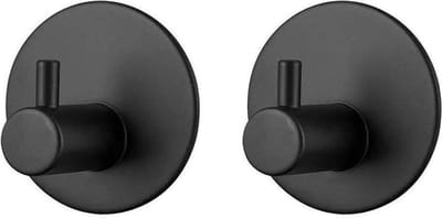 *** 2 Stuks Handdoekhaakjes set zelfklevend Handdoekhouders voor badkamer en keuken - RVS Mat Zwart van Heble® ***