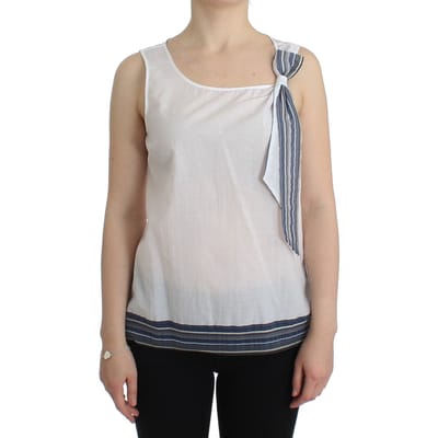 Mouwloze Katoenen Top met Strik Accent