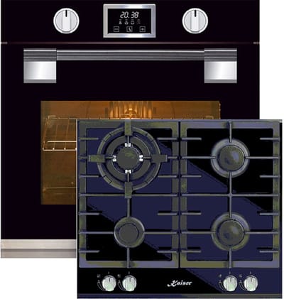 Kaiser - Inbouwoven - EH 6338 s - gaskookplaat - KCG 6380 - pyrolytische oven - 11 functies - kookplaat - 60cm