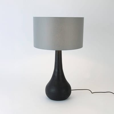 Holländer Tafellamp RODOLFO, zwart/grijs, hoogte 63 cm, hout/chintz