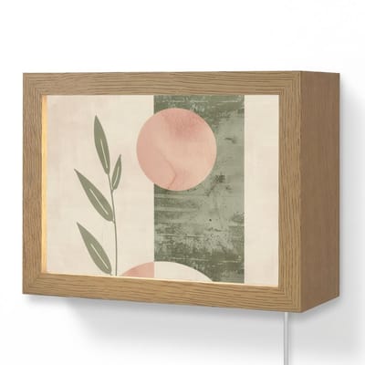 Wandlamp 20x15 cm - Oplaadbaar - Geometrisch - Roze - Groen - Natuur - Wandlampen binnen woonkamer - Slaapkamer lamp met kabel - Decoratieve nachtlamp - Vloerlamp snoer