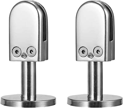 Stainless Steel Glasklemmen Set van 2, Verstelbare 8 mm Glashouders voor Frameless Glaspanelen, Privacywanden en Zwembadhekken