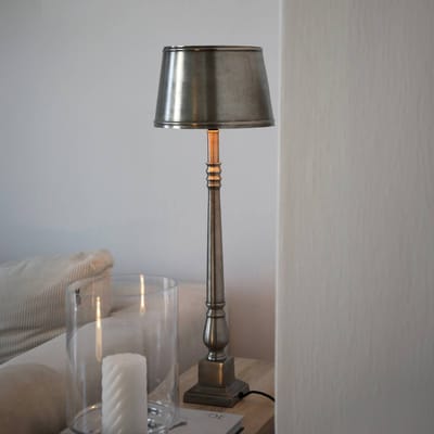 Markslöjd Metallo tafellamp, antiek zilverkleurig, metaal, hoogte 66 cm