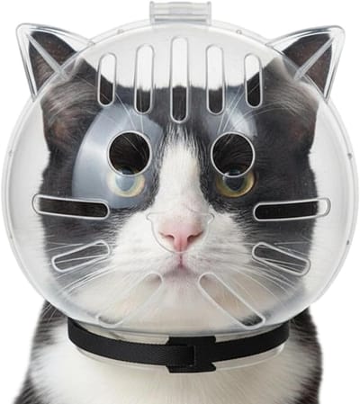 Katten Muilkorf - Gezichtsbedekking Hond - Veilige Verzorging - Volledige Zichtbaarheid - Maat S - Transparant