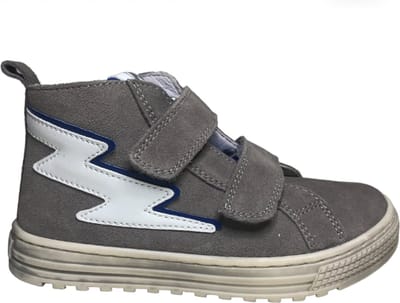 Naturino Goffin - mt 38 - velcro's witte bliksem hoge lederen sneakers - grijs